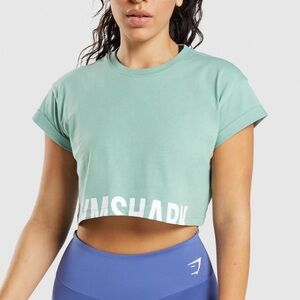 Gymshark NWOT Boxy Crop Top | Teal | Size Small